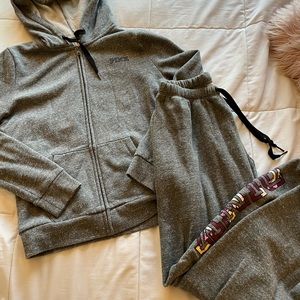 Pink Victoria Secret grey sweatsuit